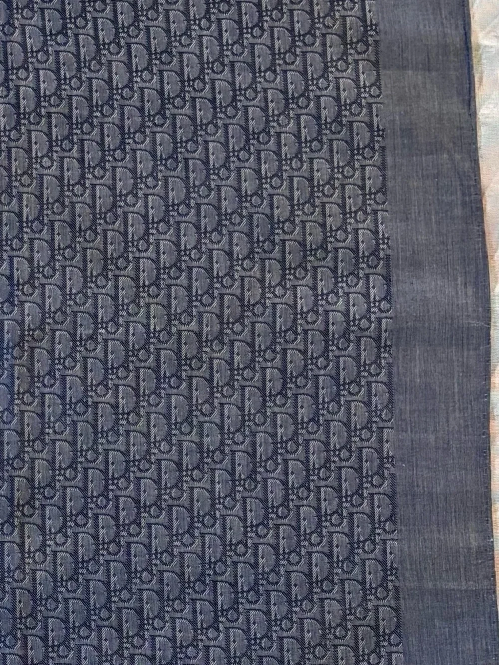 Authentic Christian Dior Trotter Monogram Handkerchief- Denim Blue 18x18